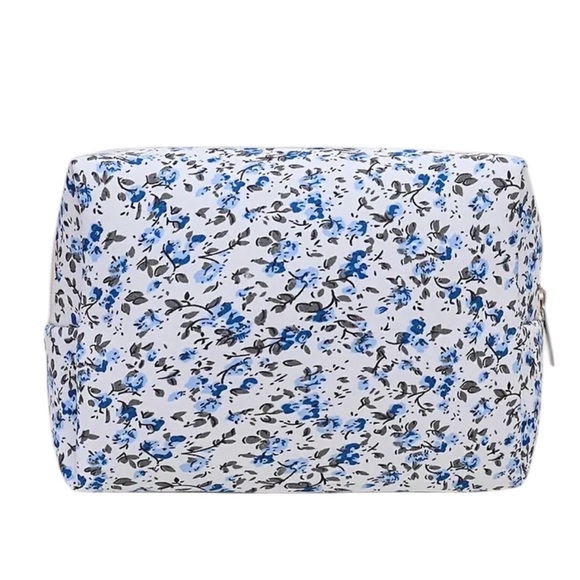 Handbags - Blue Floral Makeup Bag